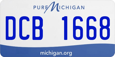 MI license plate DCB1668