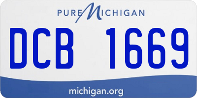 MI license plate DCB1669
