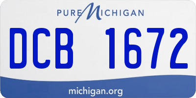 MI license plate DCB1672