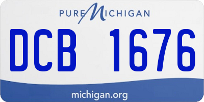 MI license plate DCB1676