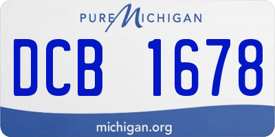 MI license plate DCB1678