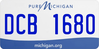 MI license plate DCB1680