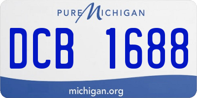 MI license plate DCB1688