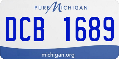 MI license plate DCB1689