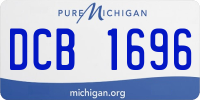 MI license plate DCB1696