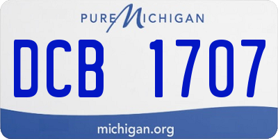 MI license plate DCB1707