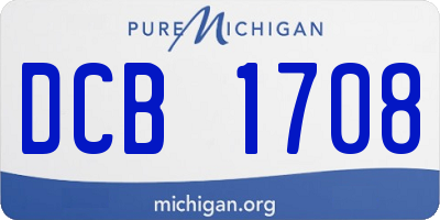 MI license plate DCB1708