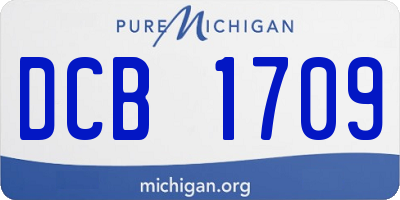MI license plate DCB1709