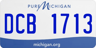 MI license plate DCB1713