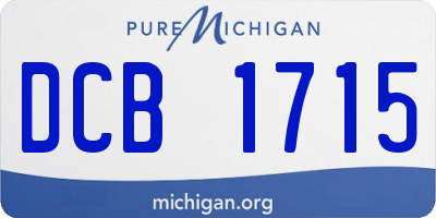 MI license plate DCB1715