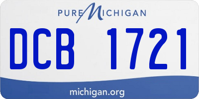 MI license plate DCB1721