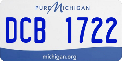 MI license plate DCB1722