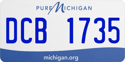 MI license plate DCB1735