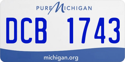 MI license plate DCB1743