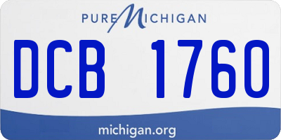 MI license plate DCB1760