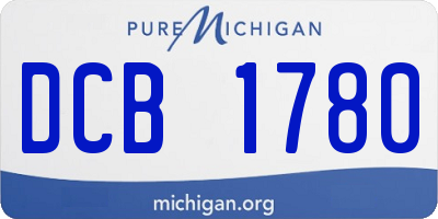 MI license plate DCB1780