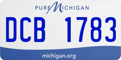 MI license plate DCB1783