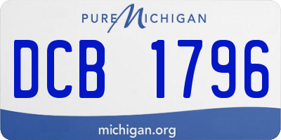 MI license plate DCB1796