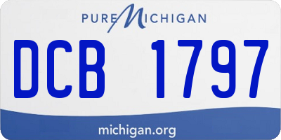 MI license plate DCB1797