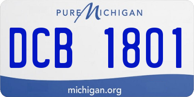 MI license plate DCB1801