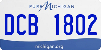 MI license plate DCB1802