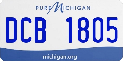 MI license plate DCB1805