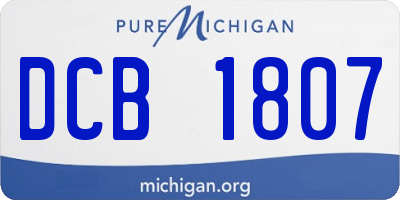 MI license plate DCB1807