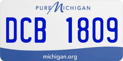 MI license plate DCB1809