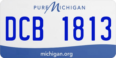 MI license plate DCB1813