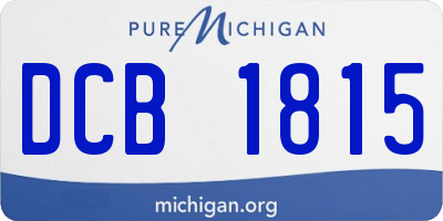 MI license plate DCB1815
