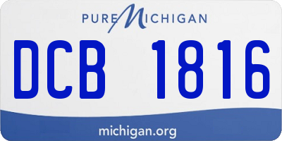 MI license plate DCB1816