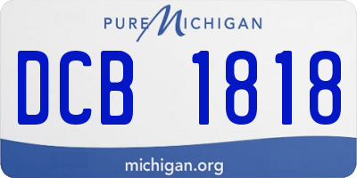 MI license plate DCB1818