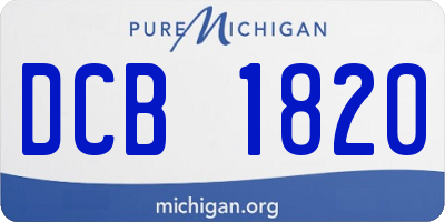 MI license plate DCB1820