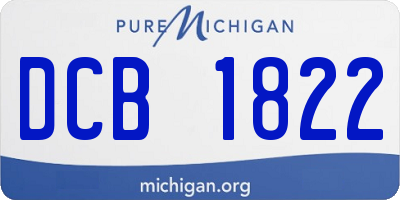 MI license plate DCB1822