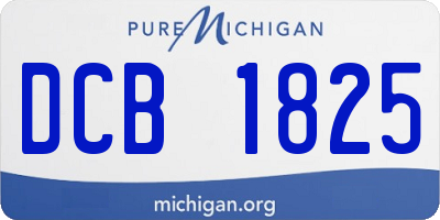 MI license plate DCB1825
