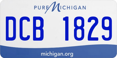 MI license plate DCB1829