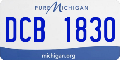 MI license plate DCB1830