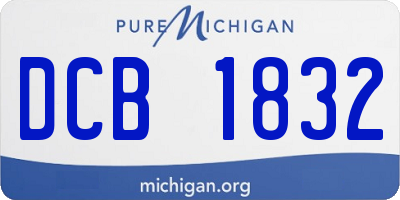 MI license plate DCB1832