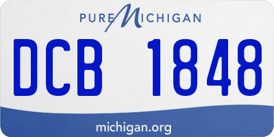 MI license plate DCB1848
