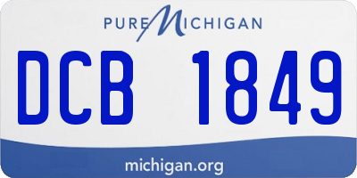 MI license plate DCB1849