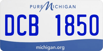 MI license plate DCB1850
