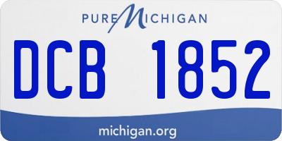 MI license plate DCB1852