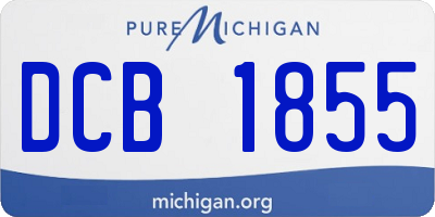 MI license plate DCB1855