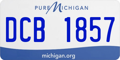 MI license plate DCB1857