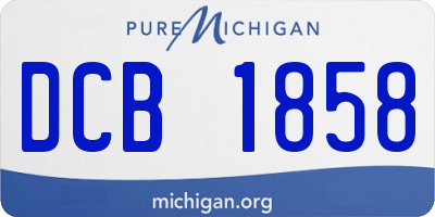MI license plate DCB1858