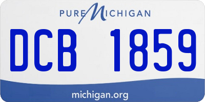 MI license plate DCB1859