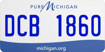 MI license plate DCB1860