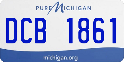MI license plate DCB1861