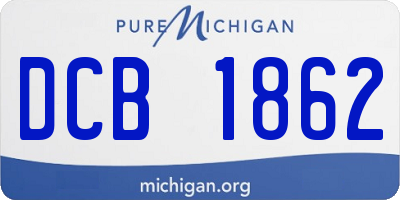 MI license plate DCB1862