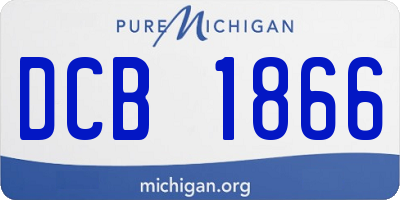 MI license plate DCB1866